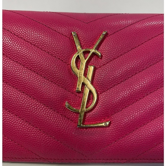 Pink Quilted Leather Wallet by Yves Saint Laurent & COA - Picture 5 of 11